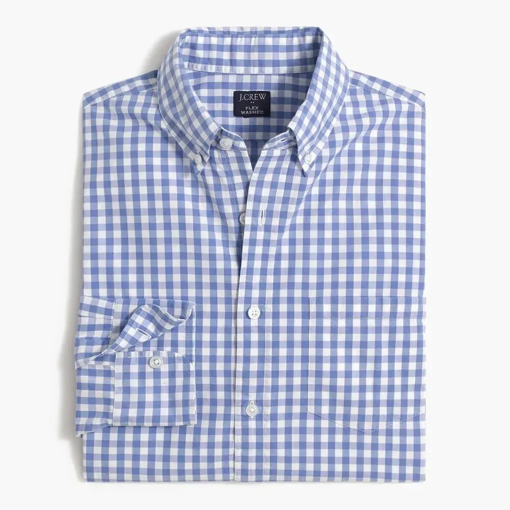 J. Crew | Preppy Gingham Blue/White Cotton Button Down Shirt Business Casual